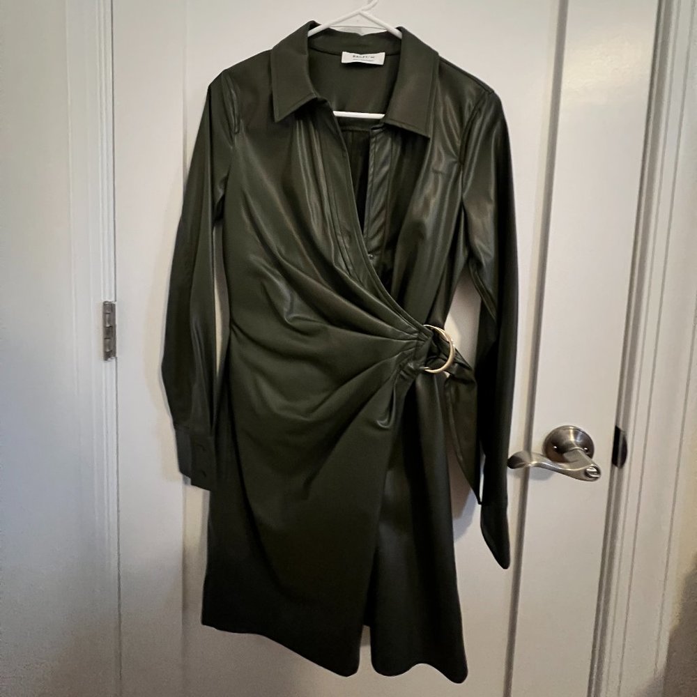 NWOT Bailey 44 Vegan Leather Mini Trench Dress